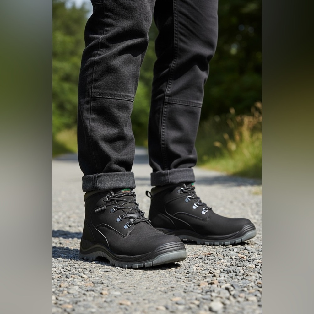 HYtest Knox 6” Work Boots Black Steel Toe
